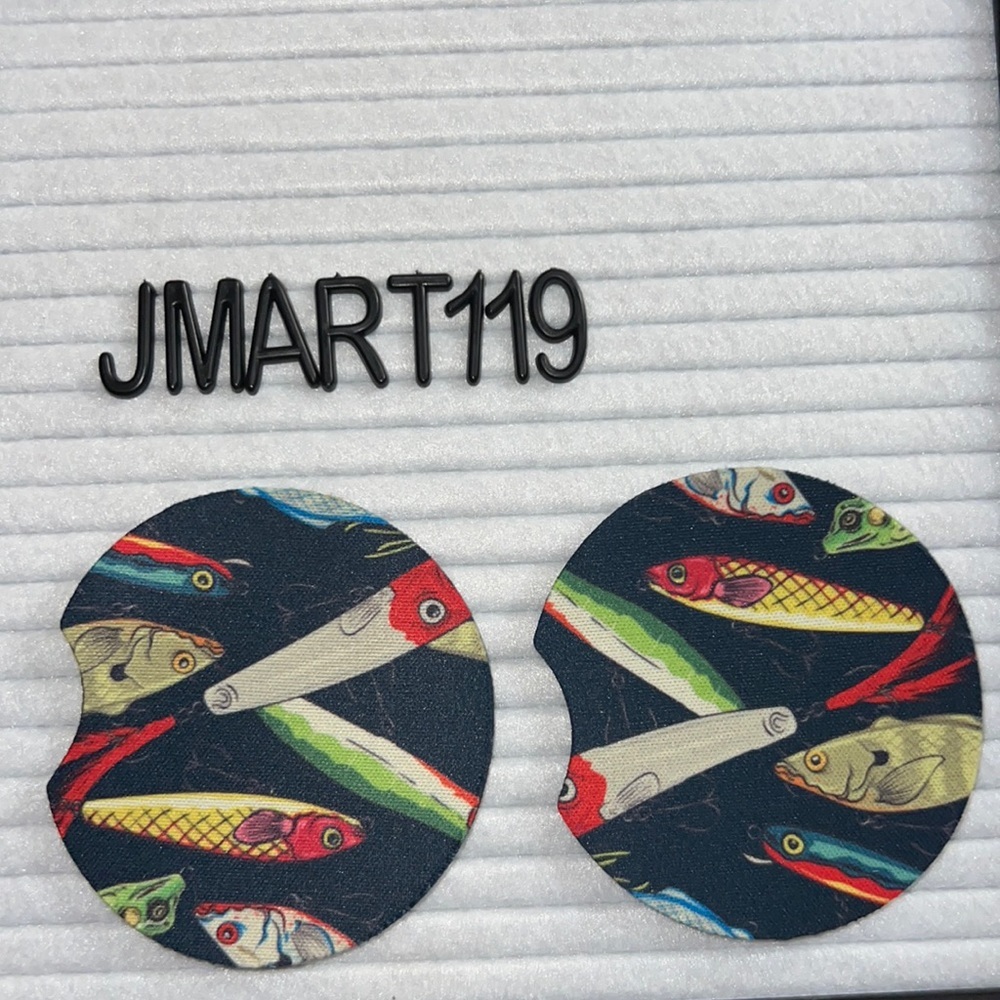 Neoprene Car Coasters Fishing Lures